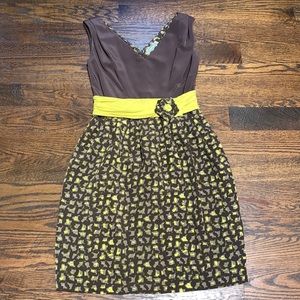 Baraschi sz 4 brown and yellow dress